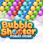 Juego Bubble Shooter Panda Blast con un panda animado y burbujas de colores