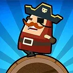 En Captain Pirate, juega como un capitán audaz que rueda montaña abajo en un barril