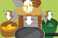 ¡Toca para ordenar los huevos buenos, los pollitos y los huevos malos!