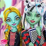 Desata tu fashionista interior con el juego de vestir Monster Girls High School Squad!