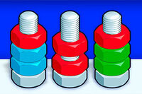 ¡Coloca las tuercas de colores en los tornillos del mismo color!