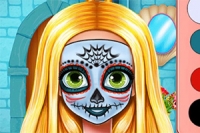 Sister's Halloween Face Paint