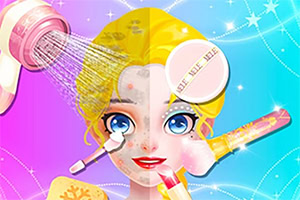 Este es un juego de maquillaje y vestuario para niñas