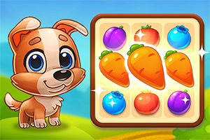 ¡Únete a Oscar, el inteligente perrito de granja, en Yummy Tales 3 — el divertido y adictivo juego Match 3!