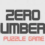 Logo de Zero Numbers Puzzle Game en letras grises y rojas sobre fondo blanco